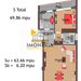 Doua camere + parcare, 0% comision, 200 m metrou, 550 m parc, 33 mpu living